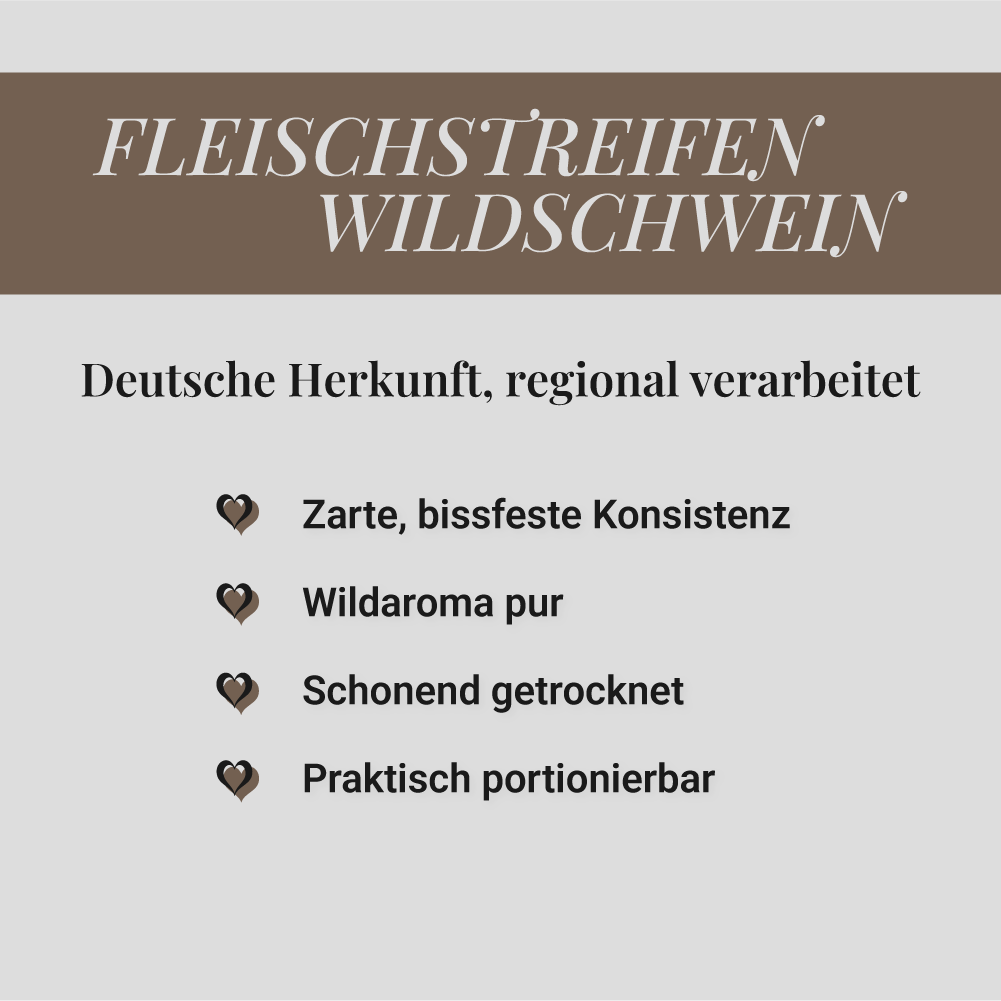 Fleischstreifen Wildschwein, 500g
