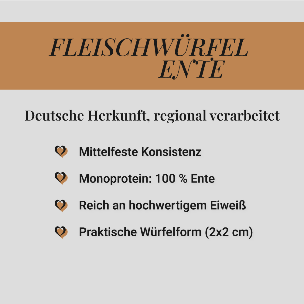 Fleischwürfel Ente, 500g