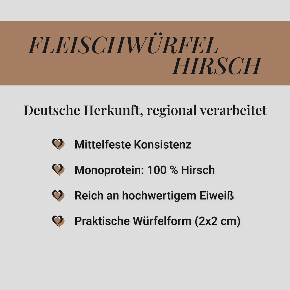 Fleischwürfel Hirsch, 500g