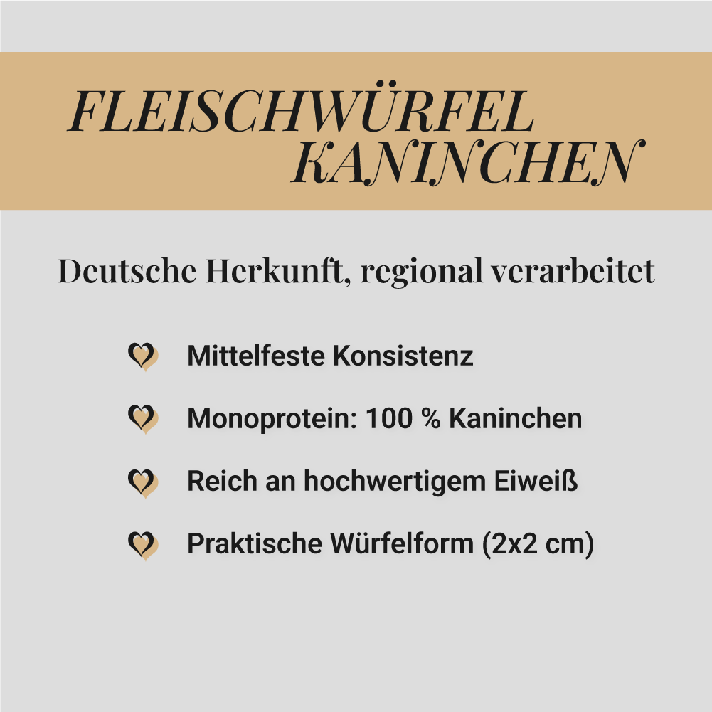 Fleischwürfel Kaninchen, 500g