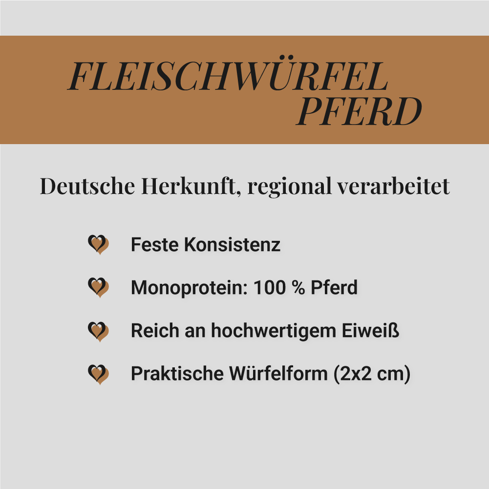 Fleischwürfel Pferd, 500g