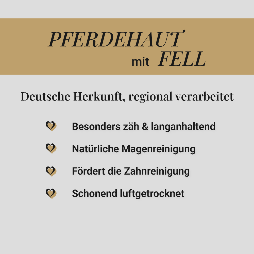 Pferdehaut mit Fell, 500g