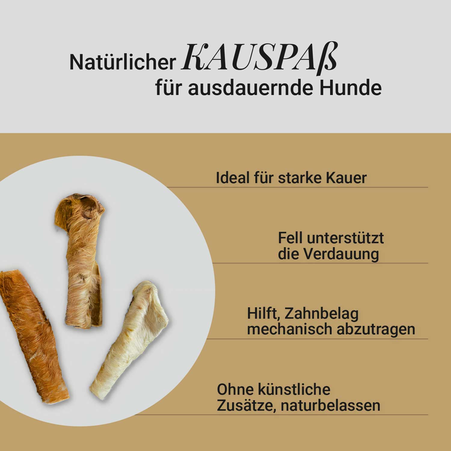 Pferdehaut mit Fell, 500g