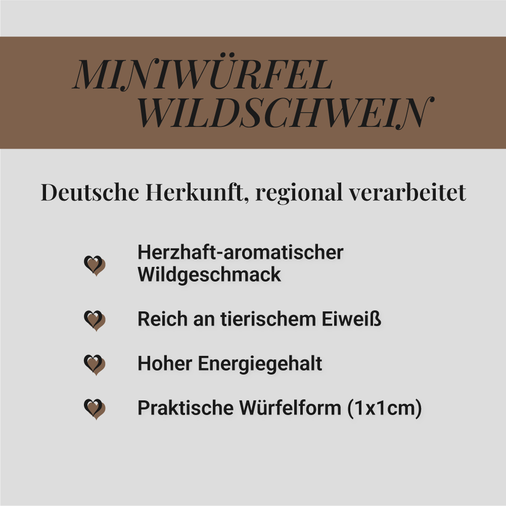 Mini-Würfel Wildschwein, 500g