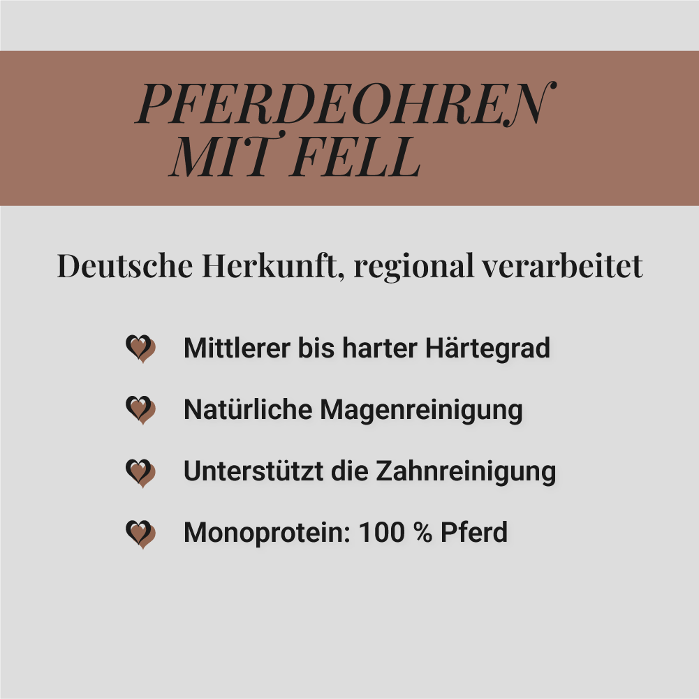 Pferdeohren mit Fell, 5 Stück