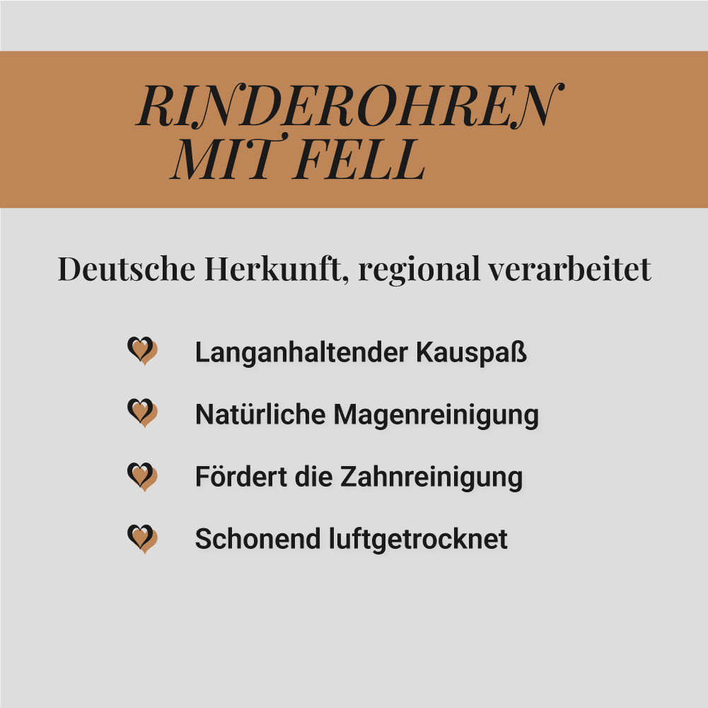 Rinderohren mit Fell, 5 Stück