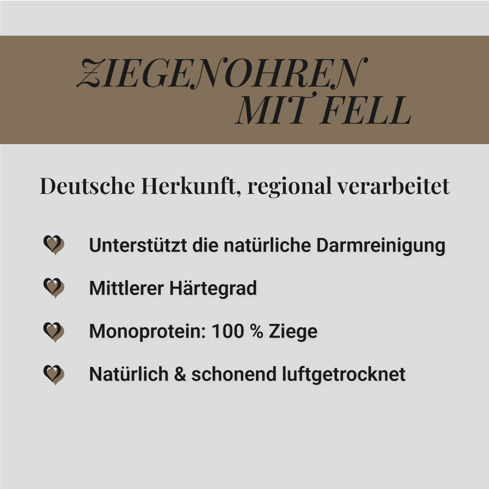 Ziegenohren mit Fell, 500g