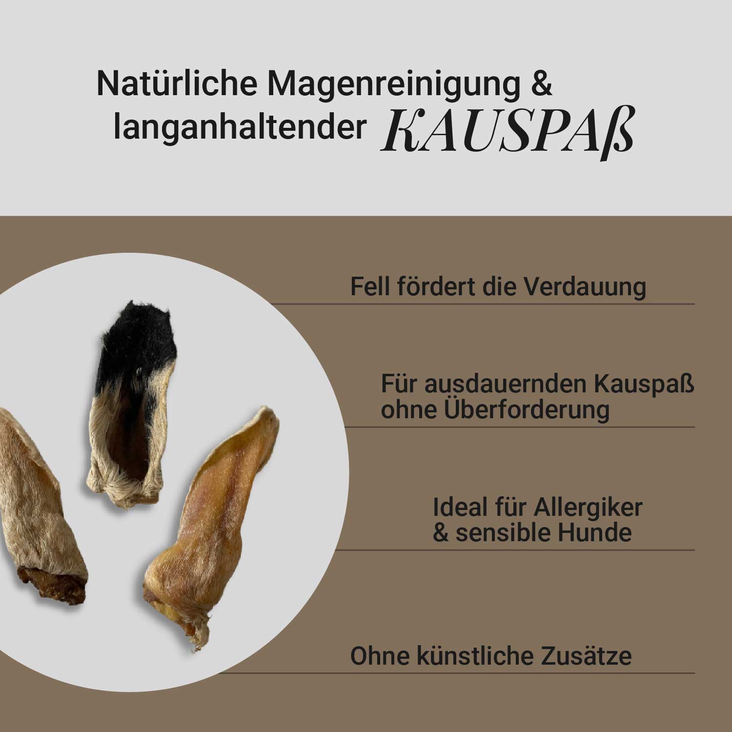 Ziegenohren mit Fell, 1kg