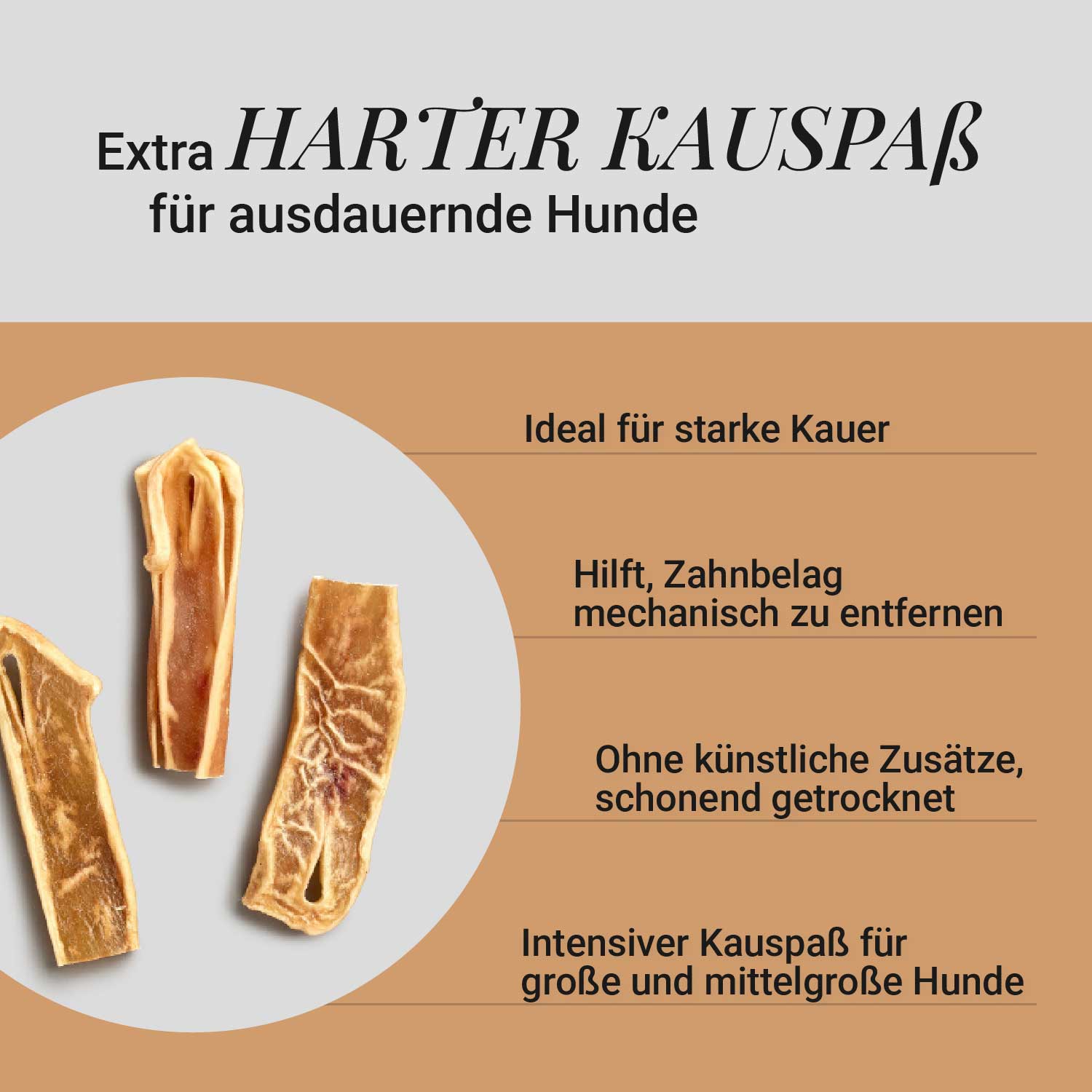 Rinderkopfhaut-Stangen, 500g
