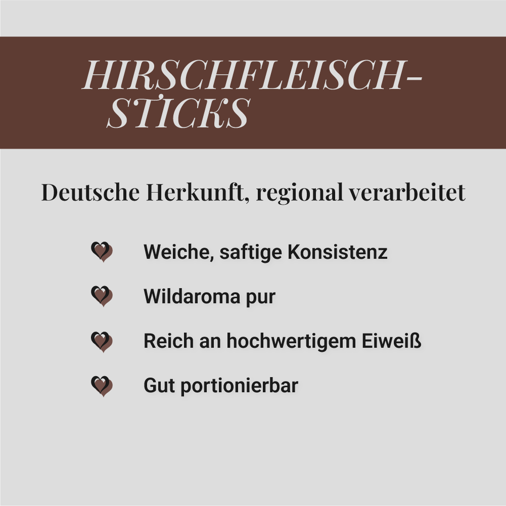 Hirschfleisch Sticks, 500g