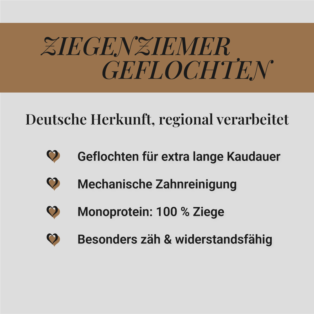 Ziegenziemer geflochten, 500g