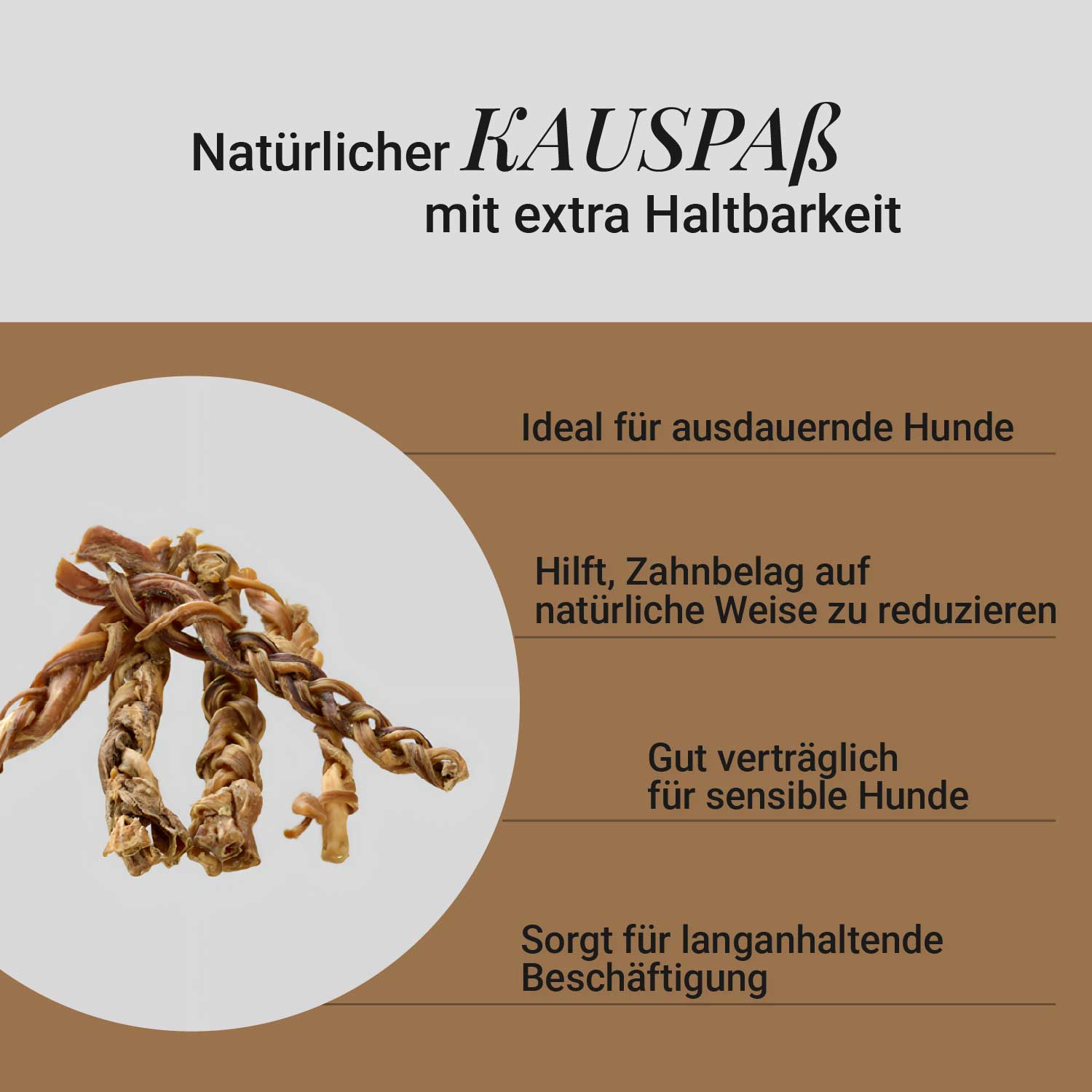 Ziegenziemer geflochten, 500g